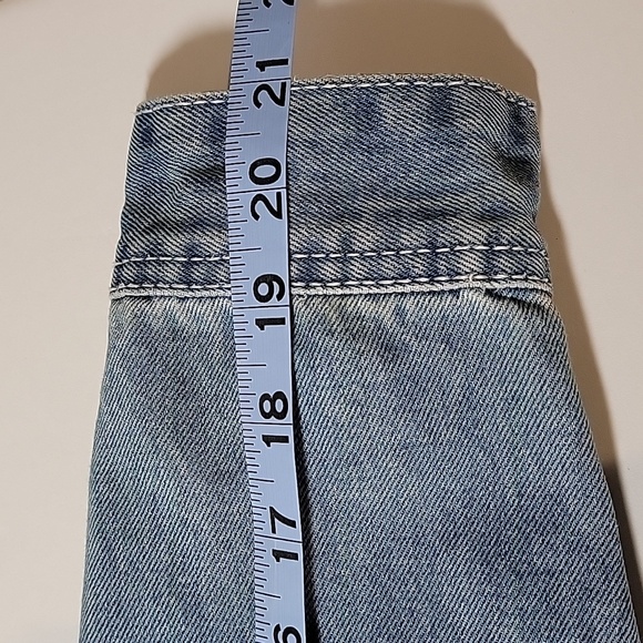 ​Mr A Wei Original Vintage XXL Pleated Denim Trucker Jacket Light Wash - Picture 15 of 15